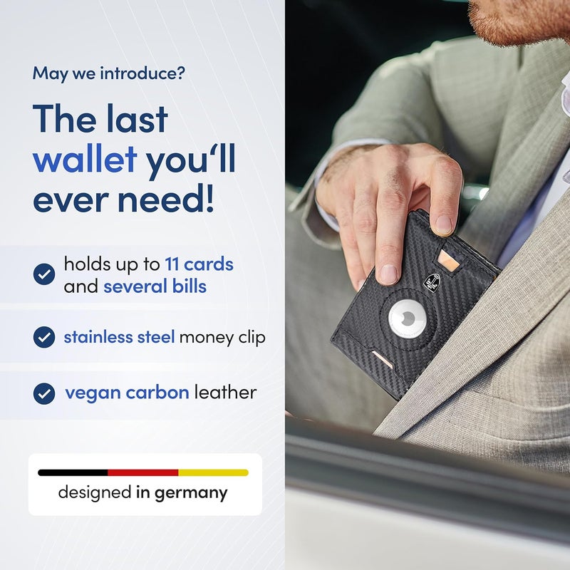 TRAVANDO AirTag* Wallet Mens Wallet with Money Clip Air Tag Wallet Card Holder RFID Blocking Bifold Gifts for Men - Image 3